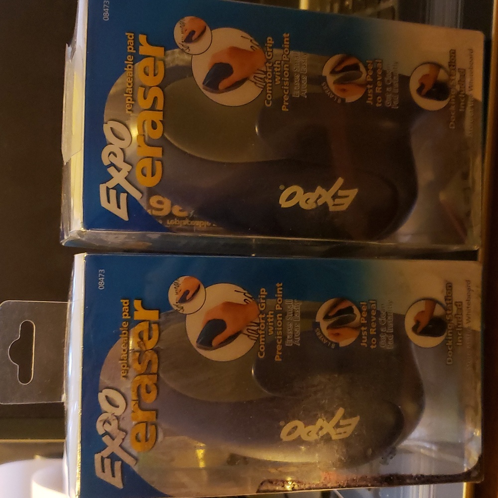 Expo Eraser with Replaceable Pad - Black 2 Pcs Never Used